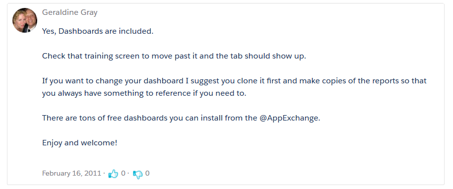 CRM customization - dashboards in salesforce