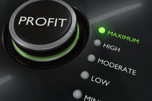 maximize sales, Maximum profit concept. Button for maximize income. 3D rendered illustration.