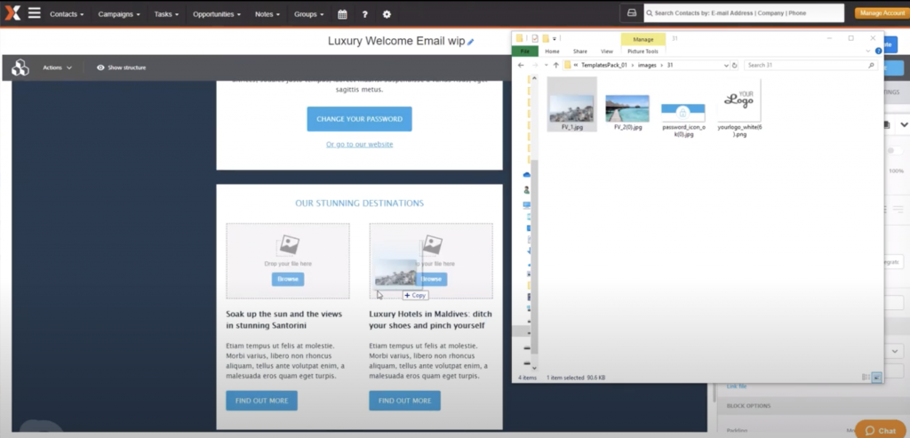 Drag and Drop functionality