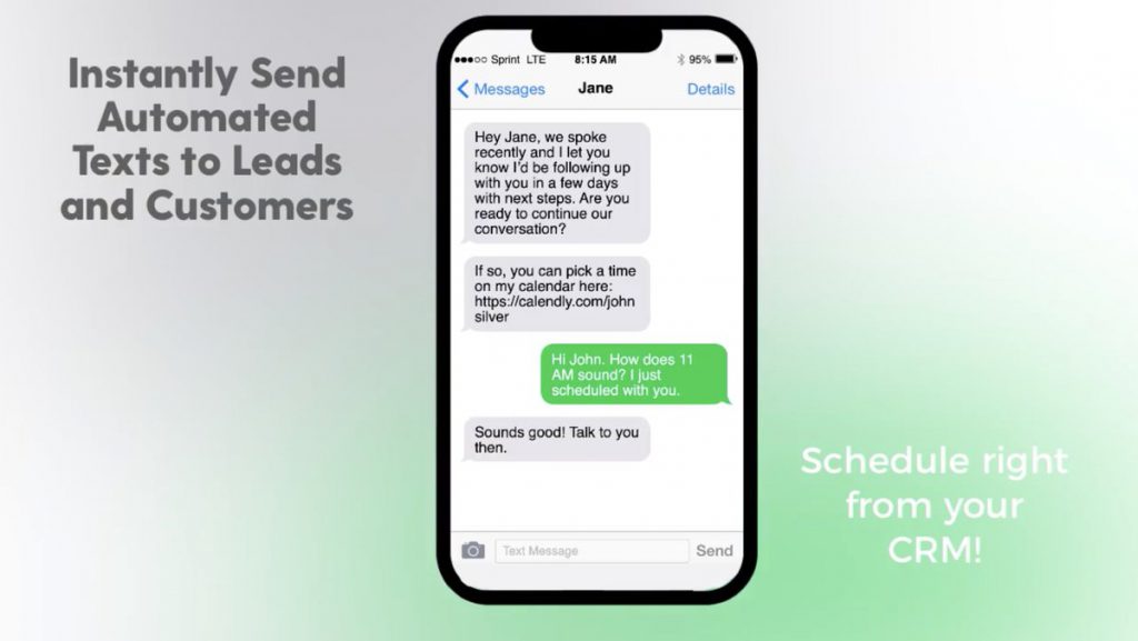 Instantly send automated texts to leads and customers