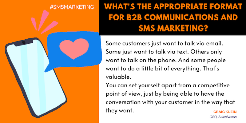 What's the appropriate format for B2B communications and SMS marketing?﻿