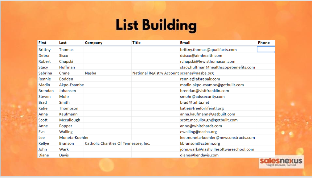 list building list