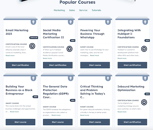 Hubspot courses